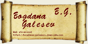 Bogdana Galešev vizit kartica